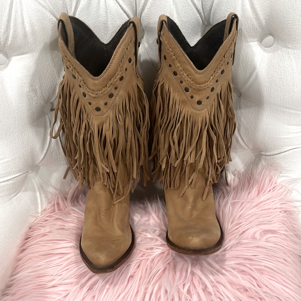 Liberty Black Lb 71124 Vegas Fringe Cowboy Boots